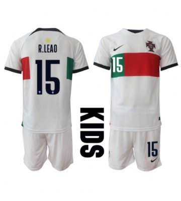 Portugal Rafael Leao #15 Bortedraktsett Barn VM 2022 Kortermet (+ Korte bukser)